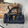 Vintage Distressed Padlock Bag Fashionable Handheld Crossbody Bag for Women