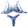Thin Embroidered Hollow-Out Lingerie Two-Piece Set for Women – Sexy Sheer Mesh Bra & Panty