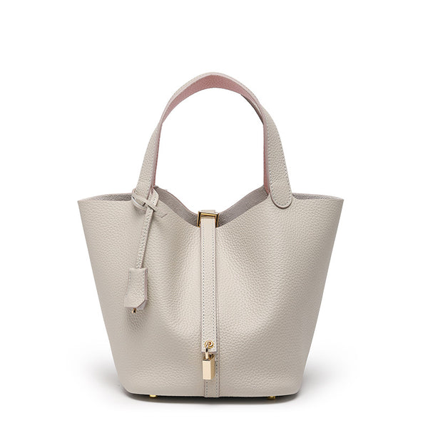 Head layer cowhide bucket bag women's leather high-end handbag