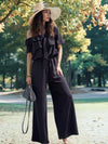 Ruffled OffShoulder Wide Leg Jumpsuit
