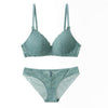 Sexy Lace 3/4 Cup Bra Set for Women – Wireless Thin Cotton Breathable Solid Color Lingerie