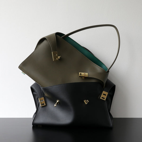 Luxury Genuine Leather Tote Bag for Women, Large Capacity, Top-Grain Cowhide, Handheld Shoulder Bag, HUG Style