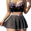Women’s Backless Embroidered Erotic Lingerie Two-Piece Set