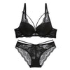 Green Underwear Set Women Bra Push Up Brassiere Cotton Thick Black Gather Sexy Bra Panties Sets Embroidery Lace Lingerie Set