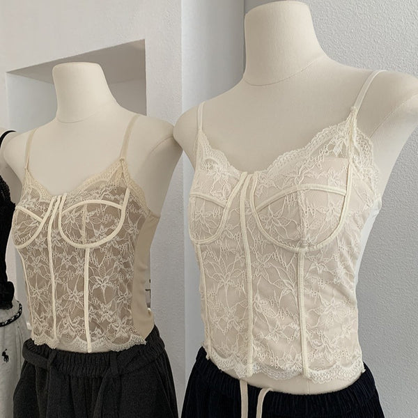 Pure Desire Style Sexy Strap Top for WomenWaistline Lace Back with Padded Soft Fleece Top