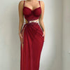 Women’s Summer Red Crop Top & Slit Skirt Lingerie Set – Sexy & Trendy