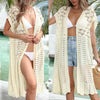 Long Cardigan Crochet Hollow Bikini Cover-up Sunscreen Beach Dress