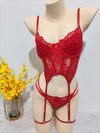 Steel Support Stocking Garter Belt One-PieceLingerie Pure Desire Lace Sexy Temptation Thong Set