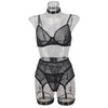 Hot Selling Black Sexy Lingerie Set for Women – Sheer Mesh Strap Patchwork See-Through Erotic Nightwear