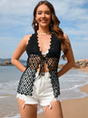New hollowed out beach vacation knitted hooded jacket beach skirt