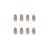 Transparent Gray Manicure Niche High-End Square Drill Wearing Nails Fake Nails Removable Nail Stickers Nail Stickers Finished Nails