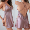 Luxury Satin Lace Nightwear Dress for Women – Soft, Elegant & Sexy Sleepwear (Free USA Shipping)