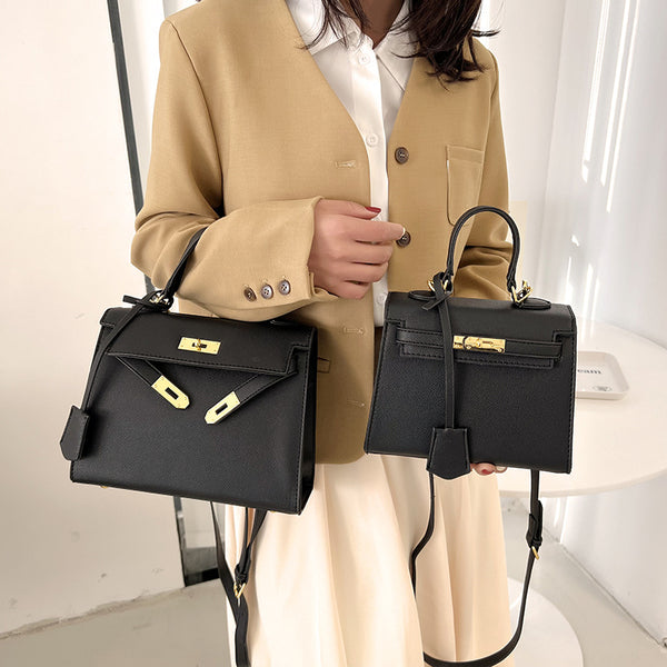 Size Solid Color PU Kelly Bag Candy Color Handbag Cross Shoulder Fashion Model Bag