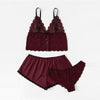 Army Green Sexy Floral Lace Cami Lingerie Set Burgundy Women Bra And Brief Sets Wireless Sexy Underwear Bra Set
