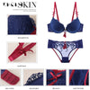 Palace Tassel Push-Up Lace Bra & Panty Set for Women – Thick Cotton Padded Brassiere, Embroidered Sexy Lingerie Underwear Set