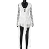 Sexy Lace Ribbon Tie Dress – Long Sleeve Flared Sleeve Women's Dress