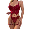 Steel Support Stocking Garter Belt One-PieceLingerie Pure Desire Lace Sexy Temptation Thong Set