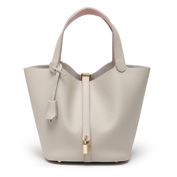 Head layer cowhide bucket bag women's leather high-end handbag