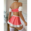 Sexy & Tempting Lingerie – 4-Piece Passionate Maid Uniform Set for Women