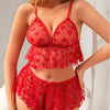 Sexy Lingerie Set – Erotic Sheer Mesh Camisole Nightwear with Heart Pattern for Women
