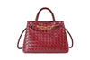 Metal rope buckle woven shoulder bag, fashionable, versatile, retro, commuter bag for women.