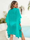 Women's loose beach vacation sun protection jacket bikini top and cover up shirt