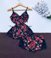 Floral Lace Nightwear Set for Women – Soft Camisole Top & Shorts