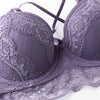 Classic Bandage Black Bra Set Push Up Brassiere Thick Cotton Underwear Set Sexy Bras Lace Embroidery Gather Women Lingerie Sets
