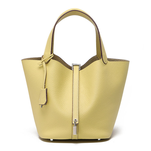 Head layer cowhide bucket bag women's leather high-end handbag
