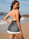 New hollowed out beach vacation knitted hooded jacket beach skirt