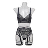 “Breathable mesh see-through sexy lingerie split set for women”