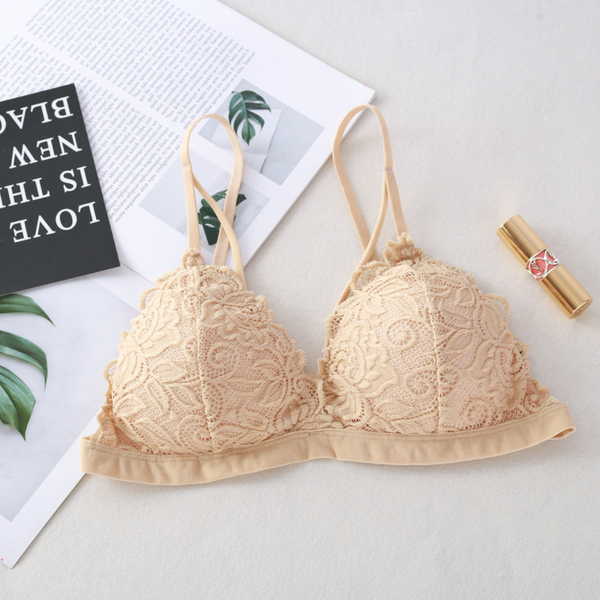 Lace Sexy Lingerie Wireless Bra For Women Padded Push Up Bralette Female Brassiere Summer Soft Backless Fashion Bras Underwear