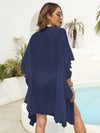 Women's loose beach vacation sun protection jacket bikini top and cover up shirt