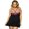 Luxury Satin Lace Babydoll Lingerie for Women – Sexy Transparent Hollow-Out Chemise, Erotic Plus Size Sleepwear