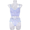 Hot selling women's sexy lingerie set with steel ring lace