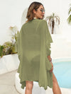 Women's loose beach vacation sun protection jacket bikini top and cover up shirt