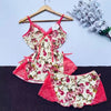 Floral Lace Nightwear Set for Women – Soft Camisole Top & Shorts