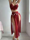 Sexy Pure Desire Transparent Mesh Slit Nightgown – Wholesale Erotic Lingerie for Women