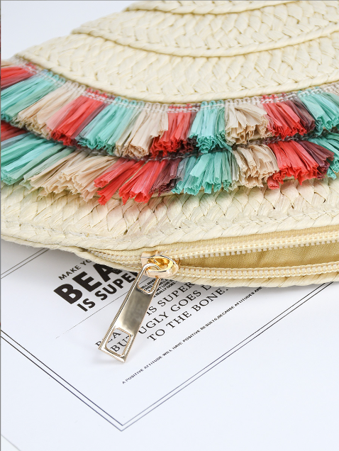 Retro woven bag tassel handbag ladies summer niche design commuting straw woven dumpling bag