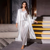 Comfortable Wearable at Home Camisole Shorts Robe Three-Piece Set
