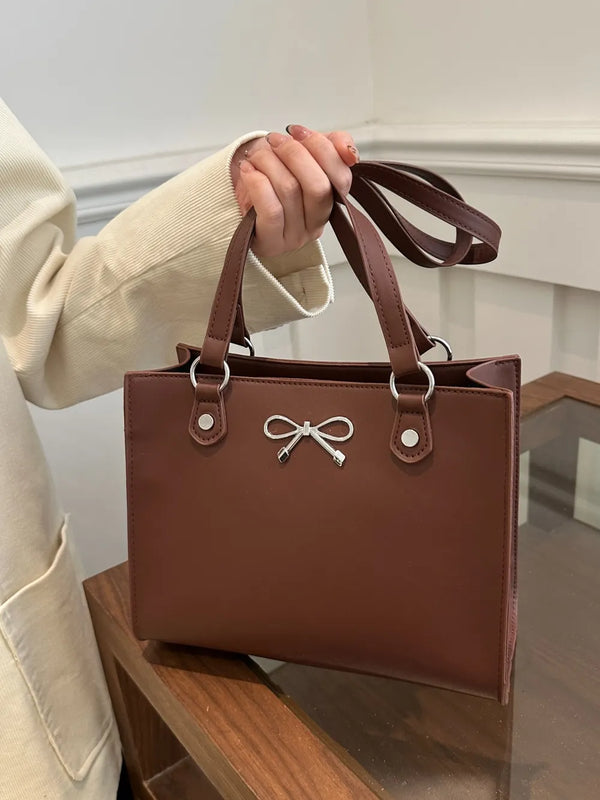 Bow PU Leather Shoulder Bag