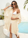 Women's loose beach vacation sun protection jacket bikini top and cover up shirt