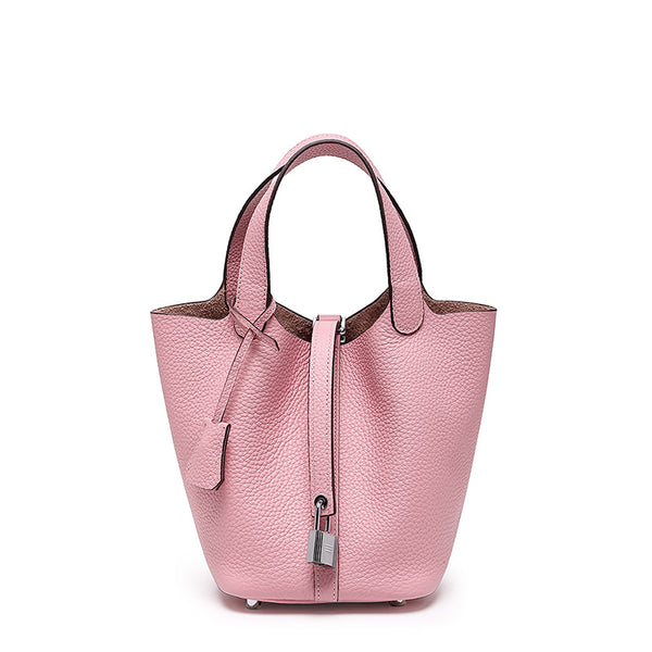 Head layer cowhide bucket bag women's leather high-end handbag