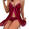 Romantic Sheer Babydoll Lingerie Set – Floral Trim Nightwear with Matching Panty | Sexy Sleepwear for Women