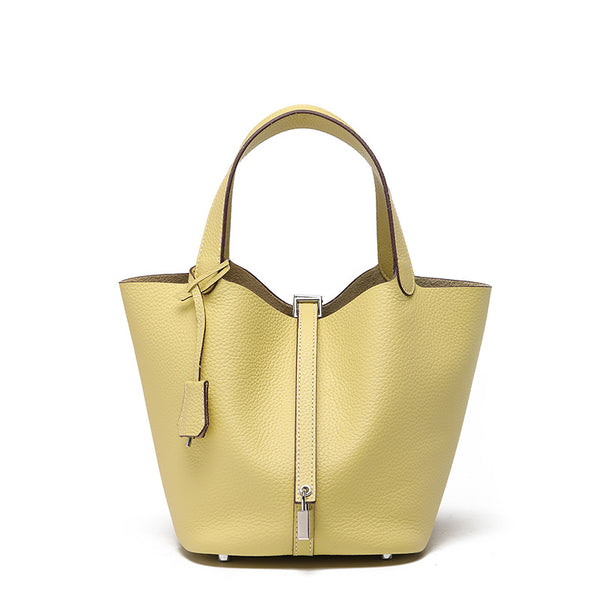 Head layer cowhide bucket bag women's leather high-end handbag