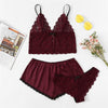Army Green Sexy Floral Lace Cami Lingerie Set Burgundy Women Bra And Brief Sets Wireless Sexy Underwear Bra Set