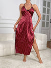 Sexy lingerie, sexy women's polka dot suspender, backless long skirt lingerie