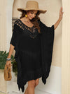 Women's hand hook patchwork ruffle edge beach skirt bikini outer cover shirt
