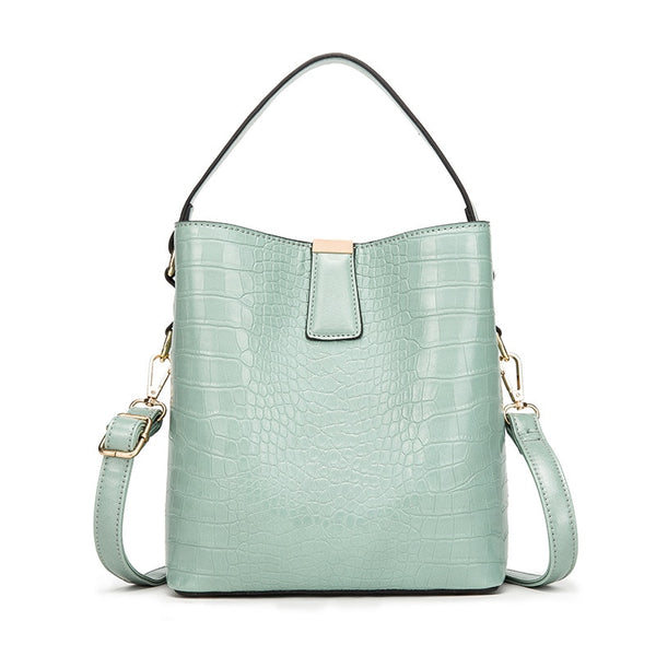 Crocodile Pattern Bucket Bags Leather Handbags Women Crossbody Bags Totes Ladies Shoulder Messenger Bag Female Purses