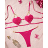 Luxury Pink Heart Chain Lingerie Set | Romantic French Style | AYEMOSH